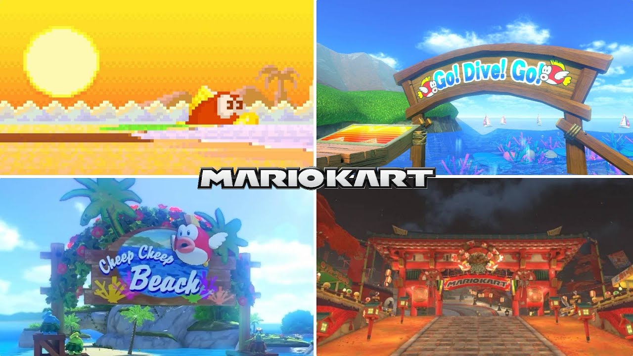Evolution of Cheep Cheep Tracks in Mario Kart Games (2001-2025)
