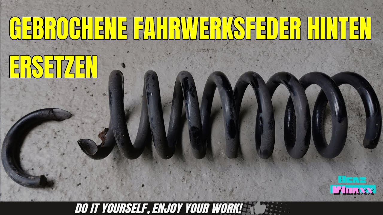 Mercedes Benz W/S203 C209 gebrochene Fahrwerksfeder hinten ersetzen.