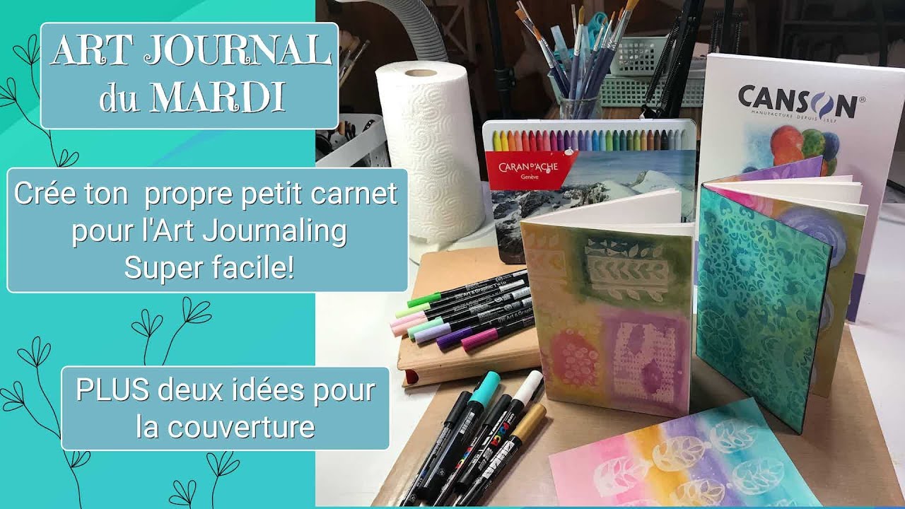 Crée ton propre CARNET (A5) pour l'ART JOURNALING, super FACILE ! PLUS 2 idées pour la couverture