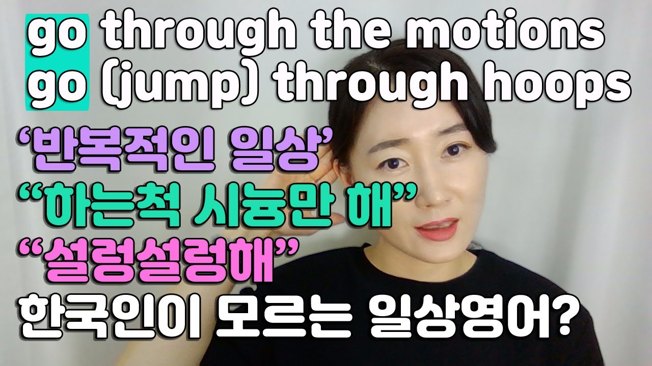 원어민이 자주쓰는 go through the motions의 다양한 의미?? +go/jump through hoops 의미!