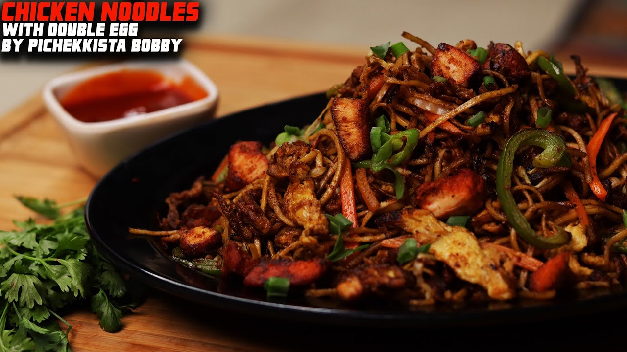 CHICKEN NOODLES RECIPE  PAKKA STREET STYLE with double egg By PICHEKKISTA BOBBY