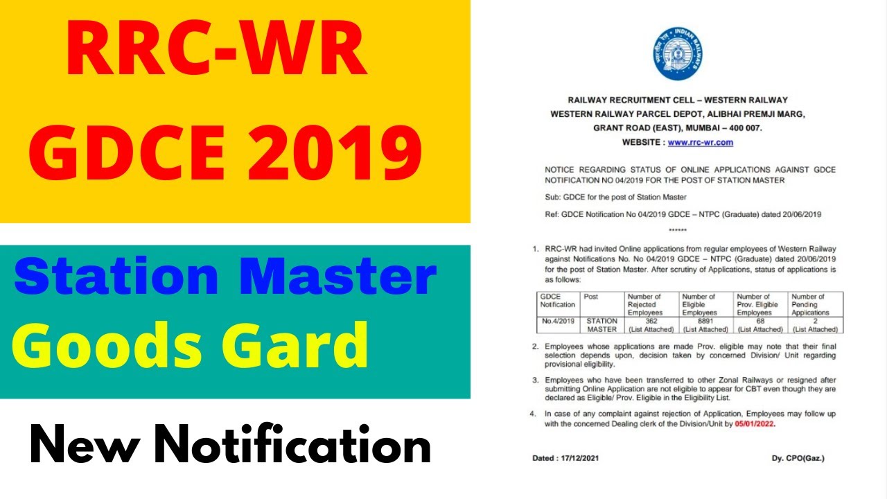 RRC-WR GDCE 2019 OFFICIAL LETTER OUT , #TARGET RAILWAY GDCE