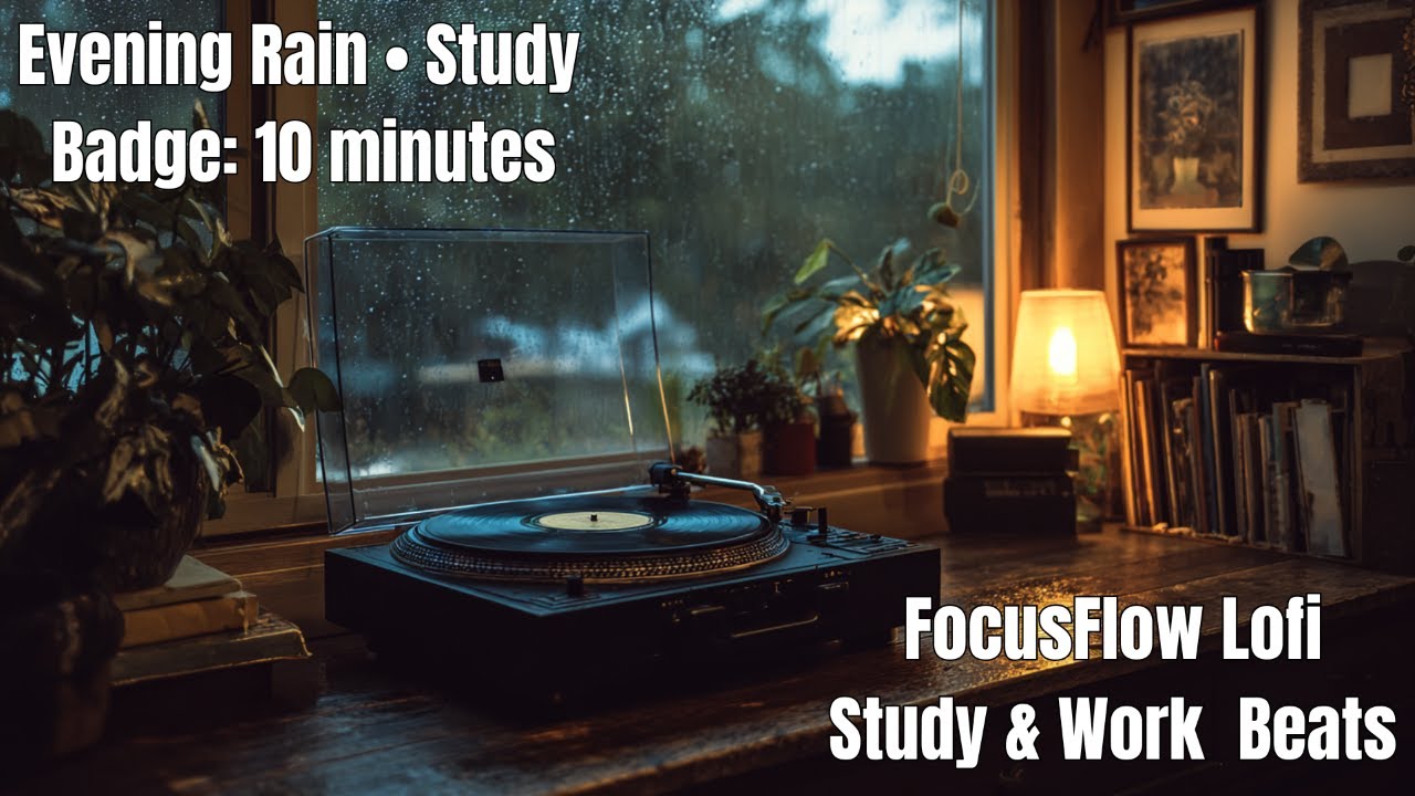 Rainy Evening Study Lofi - 10 minutes of Chill Beats to Focus & Relax ☔