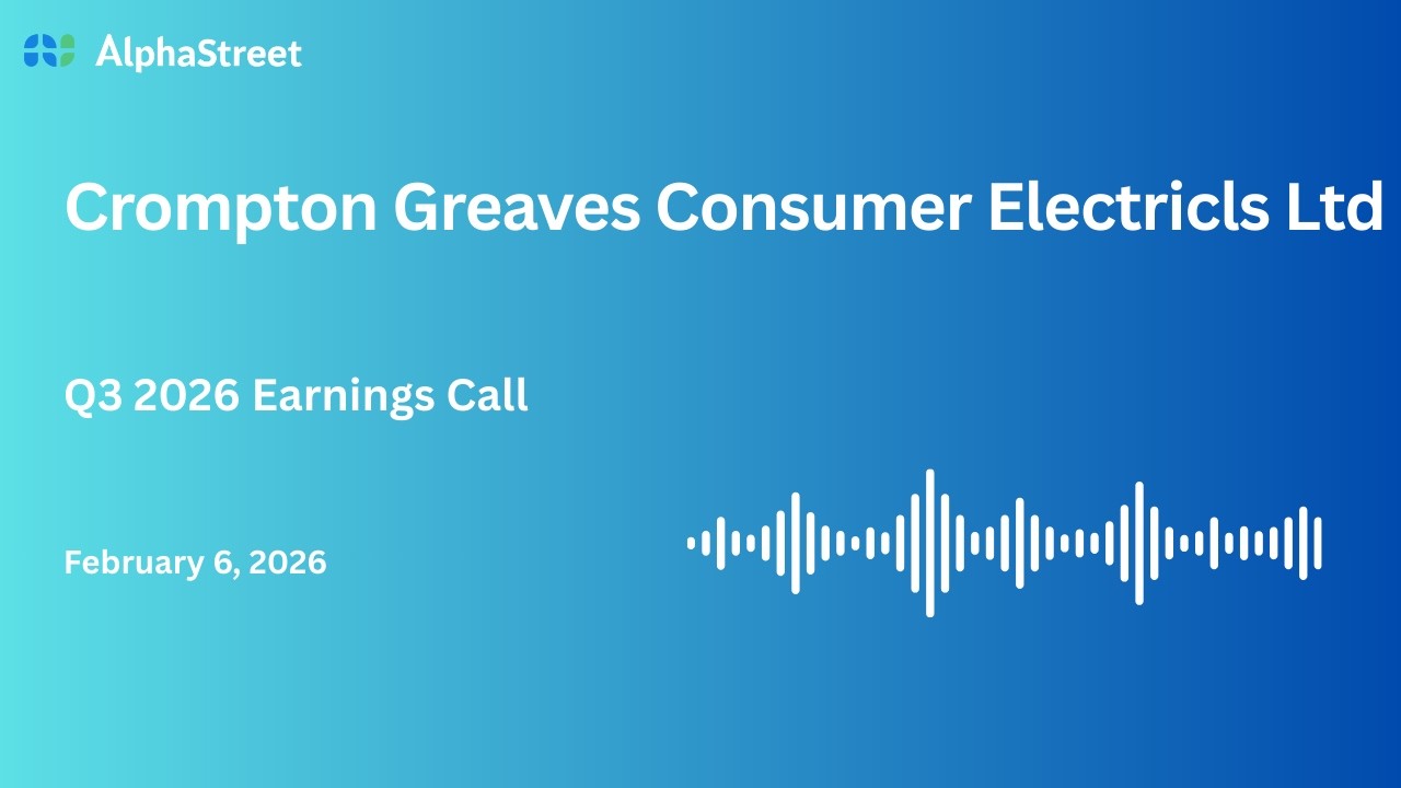 Crompton Greaves Consumer Electricls Ltd Q3 FY2025-26 Earnings Conference Call