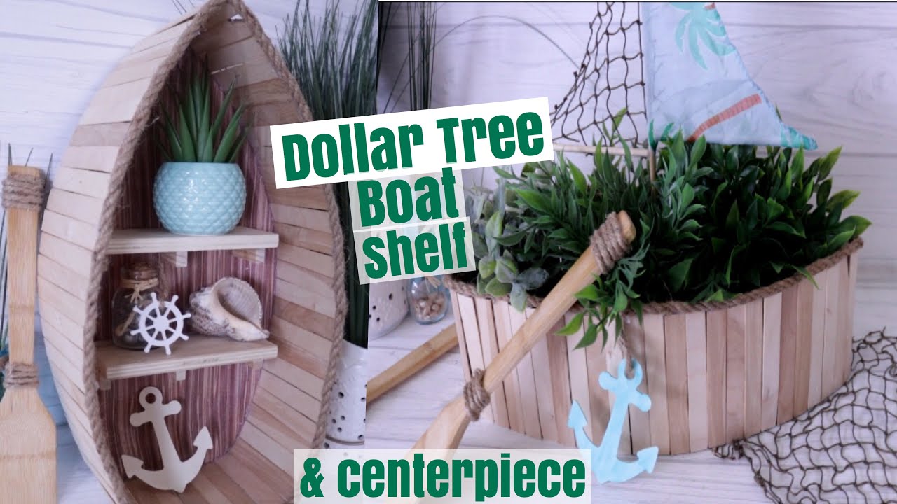 Полка для морской лодки своими руками из Dollar Tree | Пляжный декор