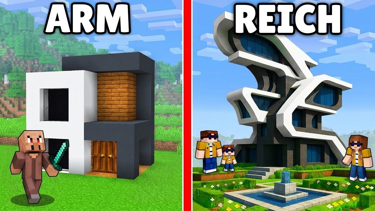 VILLAGER ARM vs. PAT REICH FAMILIE Haus Kampf! (Minecraft)