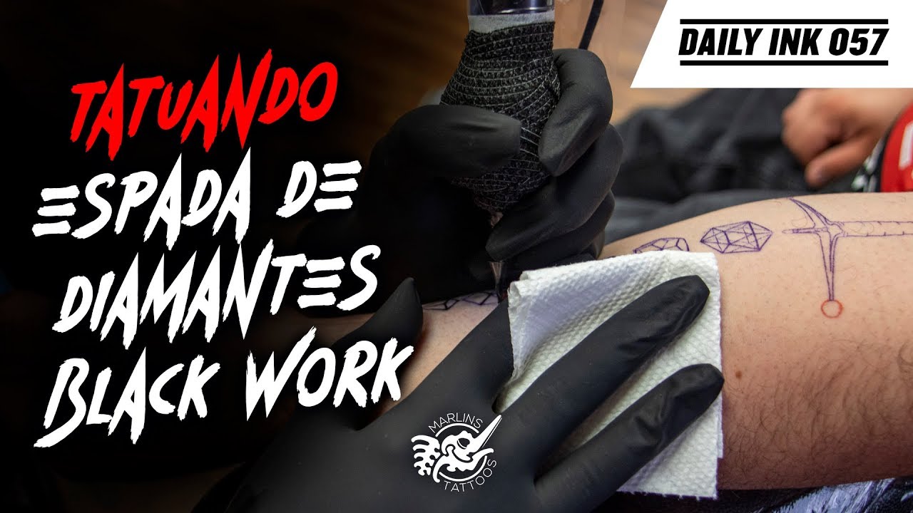 🗡️TATUANDO Espada de Diamantes Black Work🗡️ 