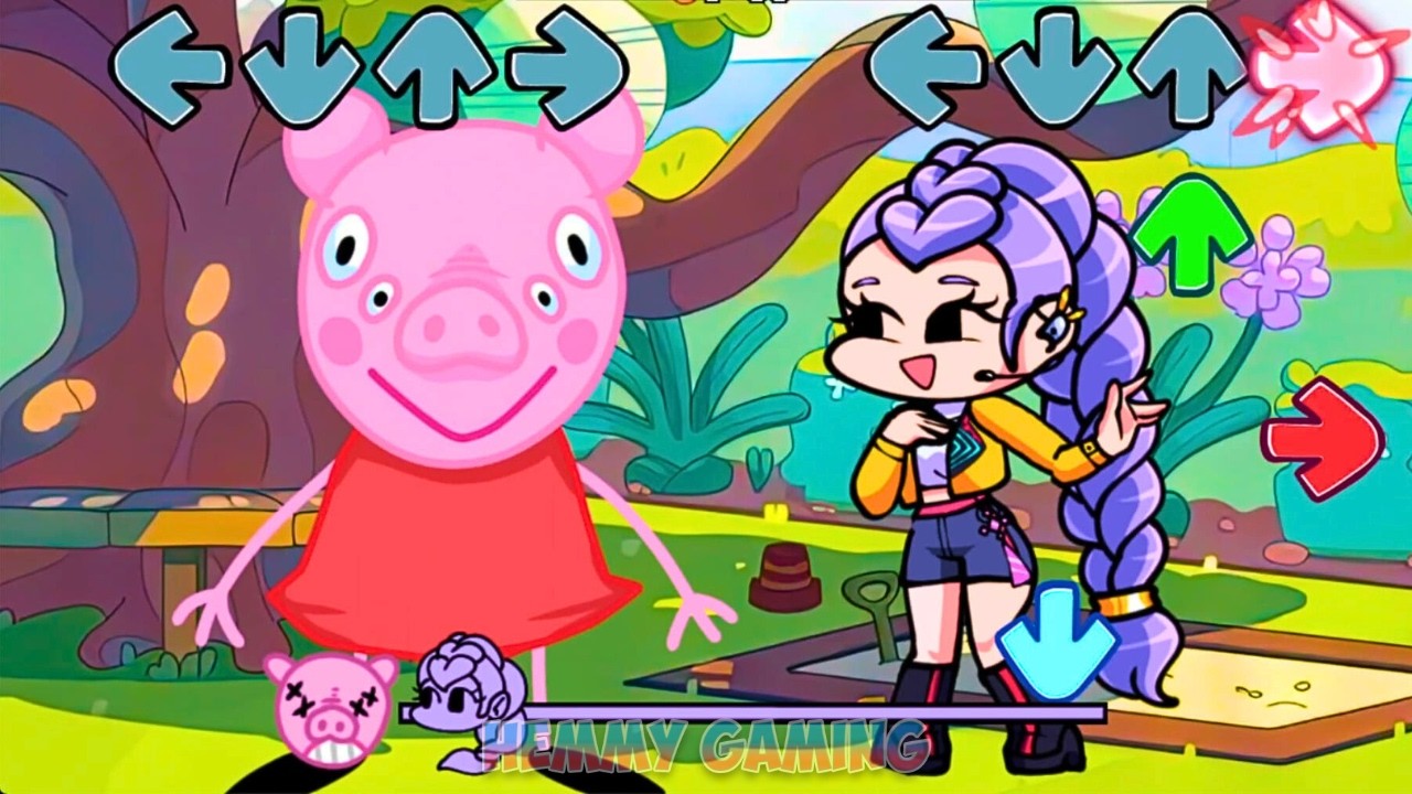 FNF Peppa ALL PHASES vs NEW KPop Demon Hunters Sings Bluey Can Can | FNF Mods
