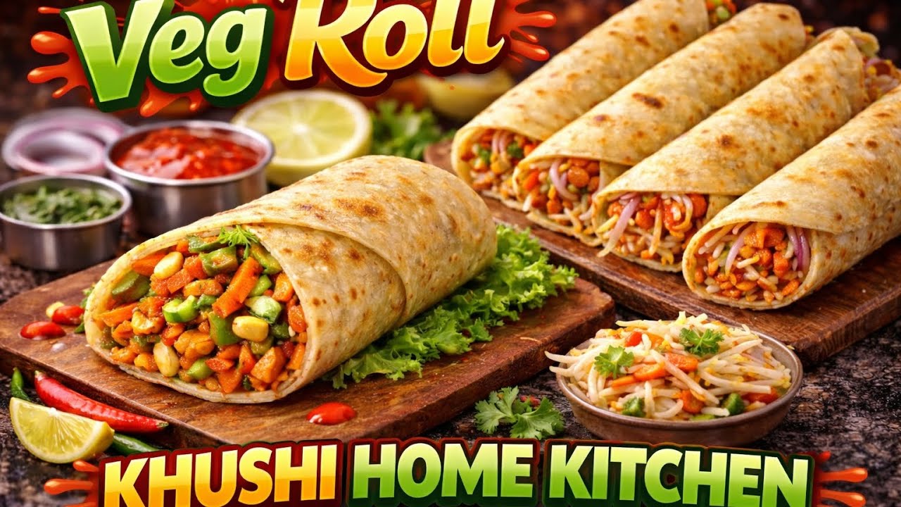 Street Style Veg Roll Recipe Easy & Crispy Veg Roll at Home#KhushiHomeKitchen#VegRoll#VegRollRecipe