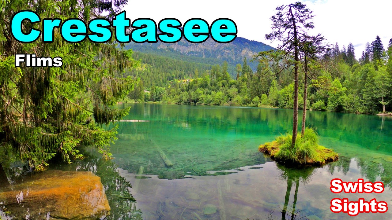 Crestasee Flims Switzerland 4K Beautiful Lake Swiss Alps
