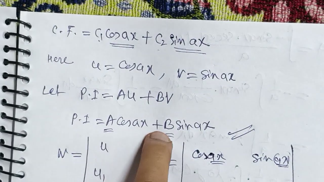 Apply the method of variation of parameters to solve d^2y/dx^2+a^2y=secax