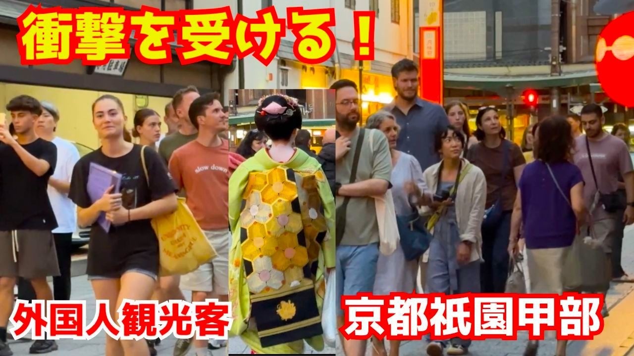 「今日はついてる！」京都の花見小路で初めて祇園甲部の舞妓さんを生で見た外国人観光客が衝撃を受けまくる！