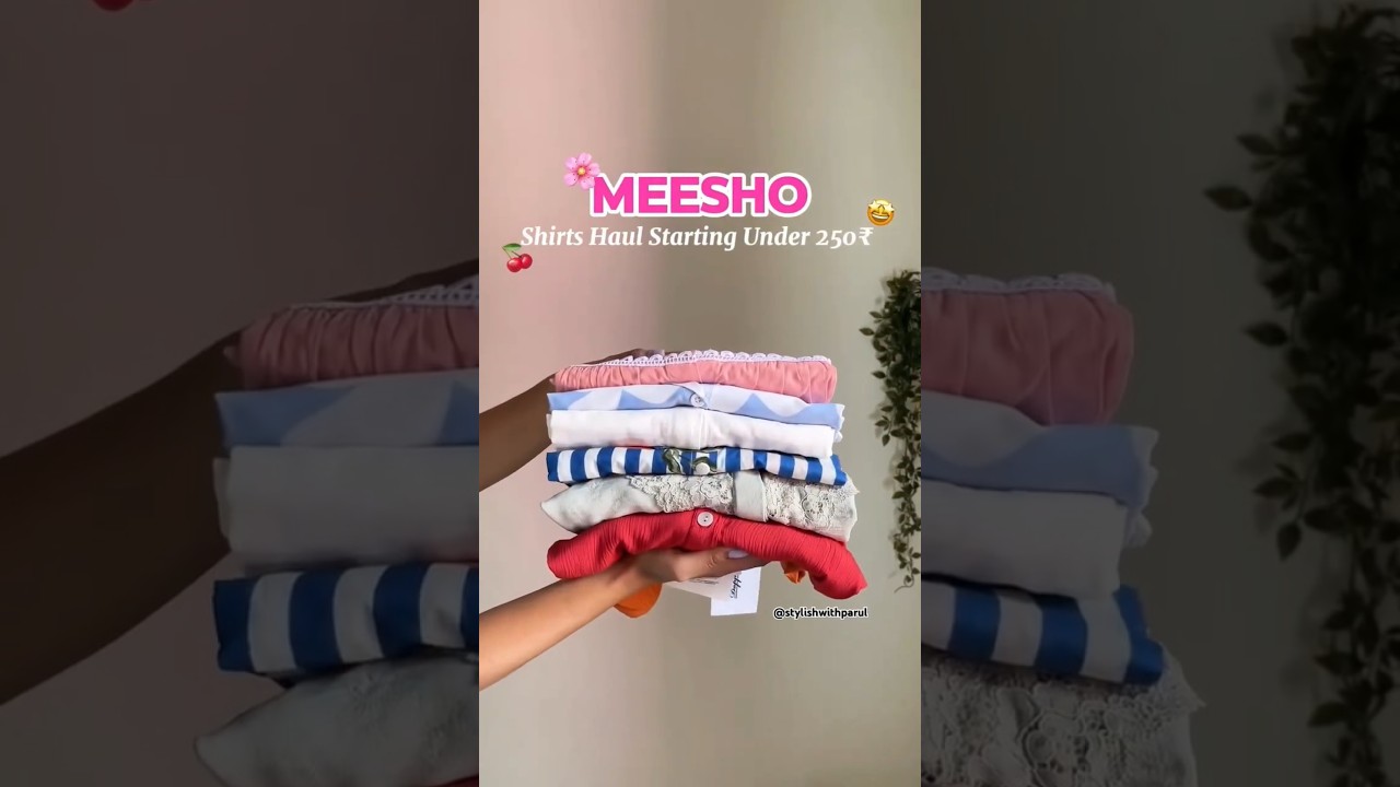 MEESHO SHIRT HAUL 🫧✨🎀 #fyp #haul #shortkurti #shirts #top #myntra #meesho #meeahofinds #meeshohaul