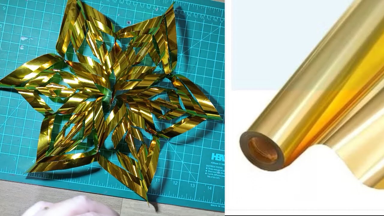 HOW TO MAKE SNOWFLAKES FROM METALLIC FOIL/ SNOWFLAKES LANTERN