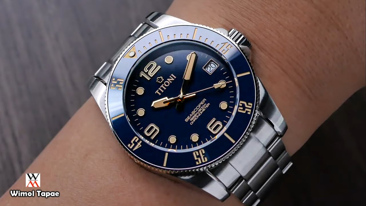 นาฬิกาดำน้ำสไตล์ย้อนยุค Titoni Seascoper 600 Retro - Wimol Tapae