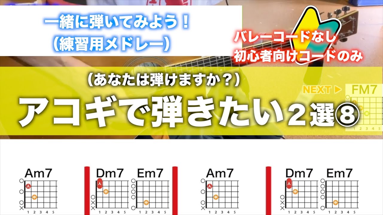 【初心者向け】アコギで弾きたい曲２選⑧青のすみか&アイドル【簡単ギターコード】