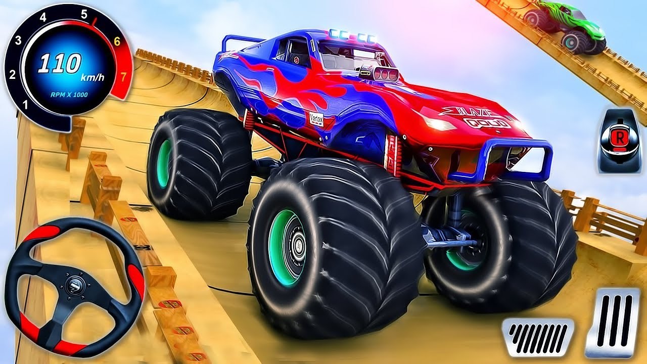 Monster Truck Mega Ramp 32 Impossible Driver - Racing Android Gameplay #gaming #omkar9
