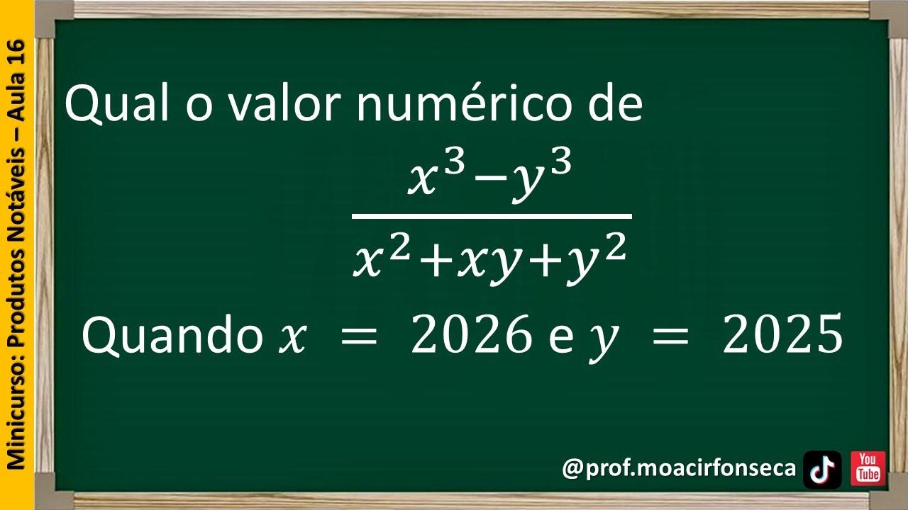 Aula 16: Diferença de dois cubos (fatoração)