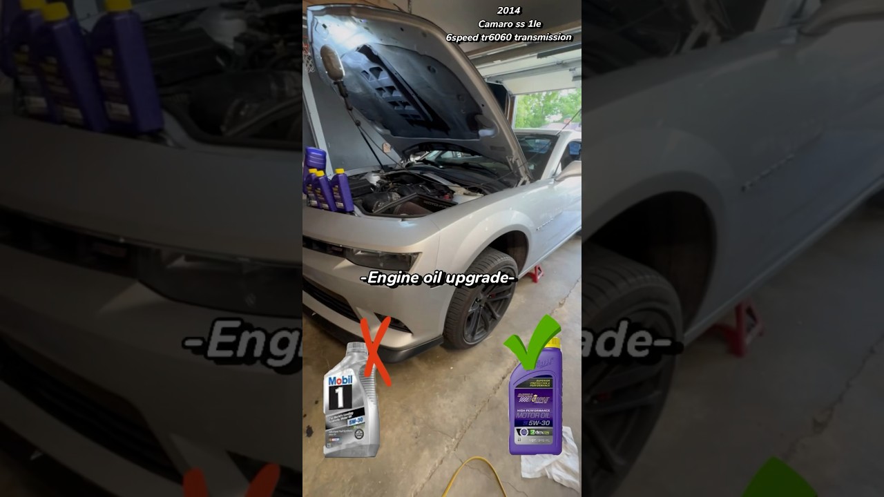 Using royal purple engine oil for the first time | oil change | 2014 Camaro ss 1le | #maintenance