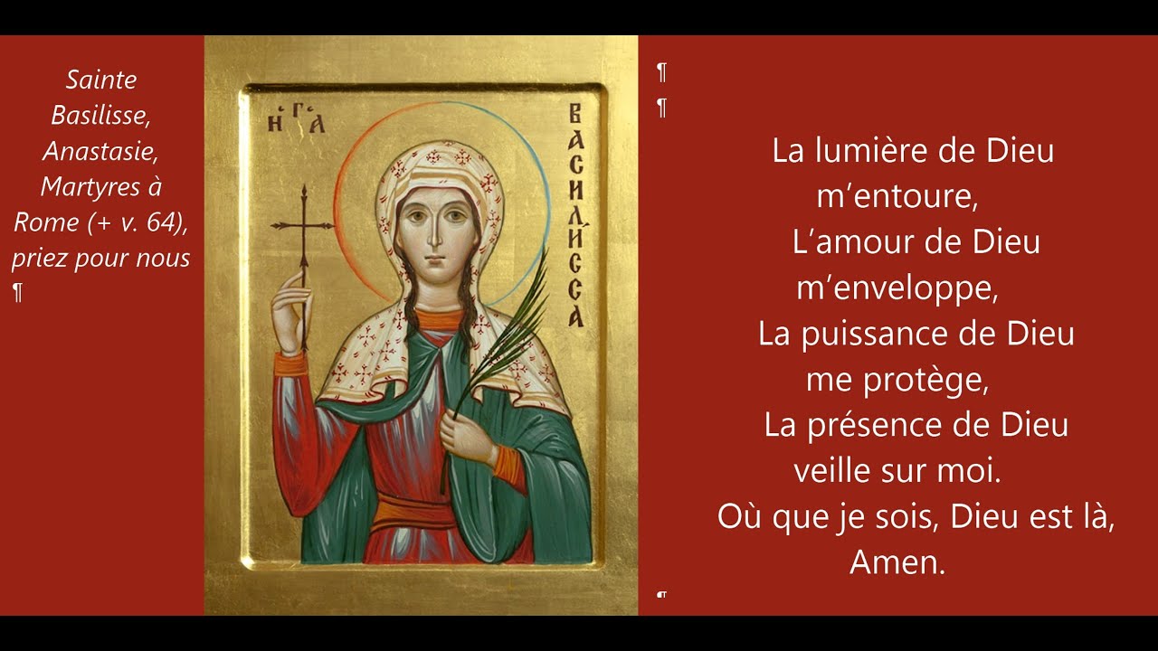 L150424 20h40 heure Paris Chapelet du soir,  Saintes Basilisse, Anastasie, martyres à Rome,  ppn