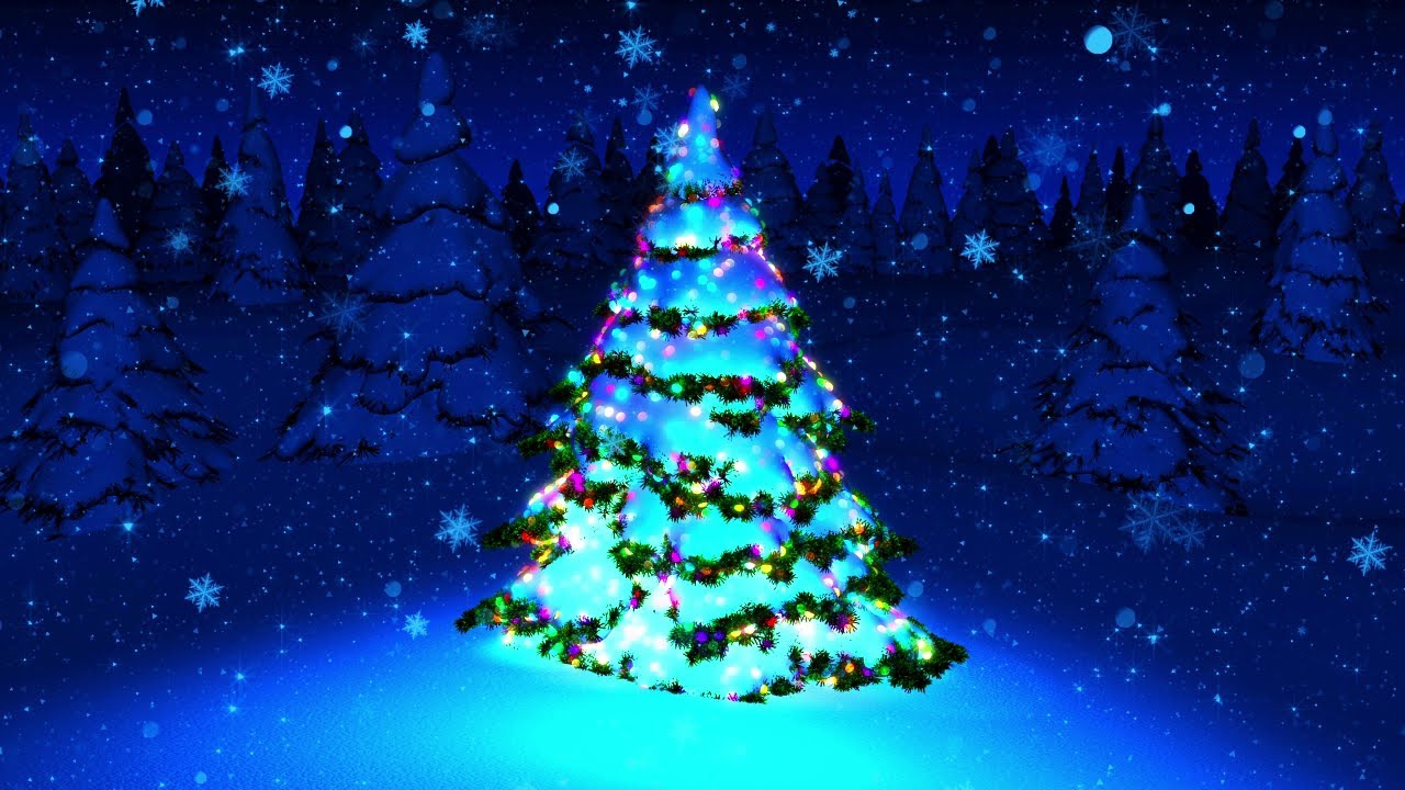 Christmas Tree Background – 11 Hours | 4K Snowy Winter Forest Holiday Ambience