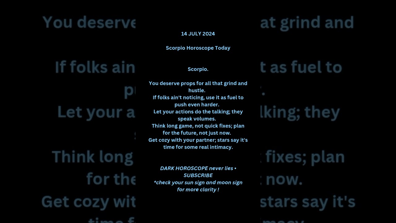 Scorpio horoscope today | 14 July | Daily Horoscope 2024 &lrm;@darkhoroscope #Scorpio #horoscope