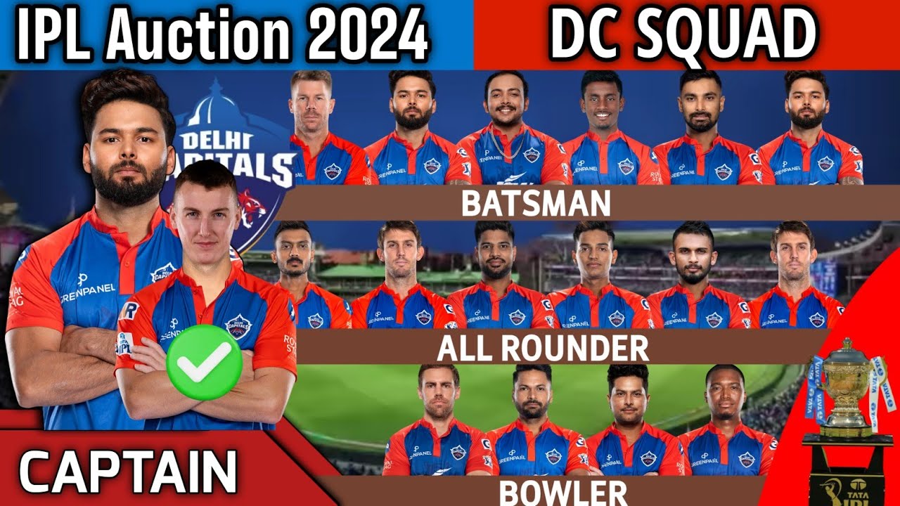 IPL Auction 2024 | Delhi Capitals Team Final Squad | DC Team Full Squad 2024 | DC New Team 2024
