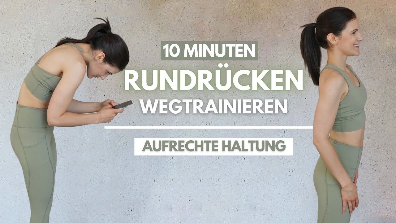 10 MIN Rundr&uuml;cken Workout // &Uuml;bungen um Rundr&uuml;cken wegtrainieren + Haltung korrigieren | Tina Halder