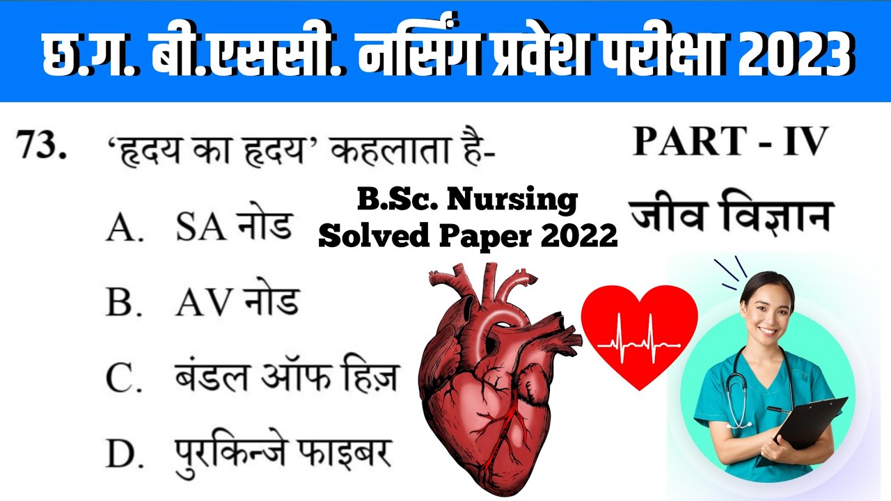 CG B.Sc. Nursing Solved Paper 2022 Biology | B.Sc. Nursing (BSCN) Entrance Examination- 2023