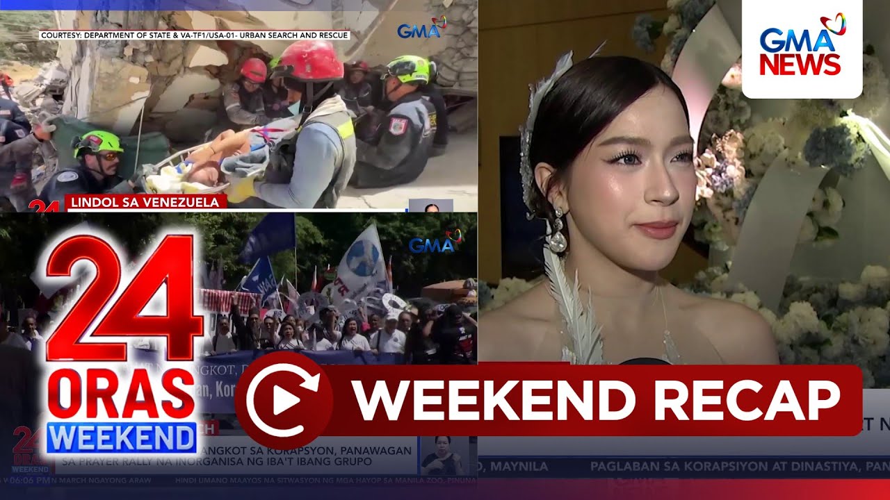 24 Oras Weekend: (Parts 3 & 4) Baby sa quake rubble; White Ribbon Protest; Jillian Ward; atbp.