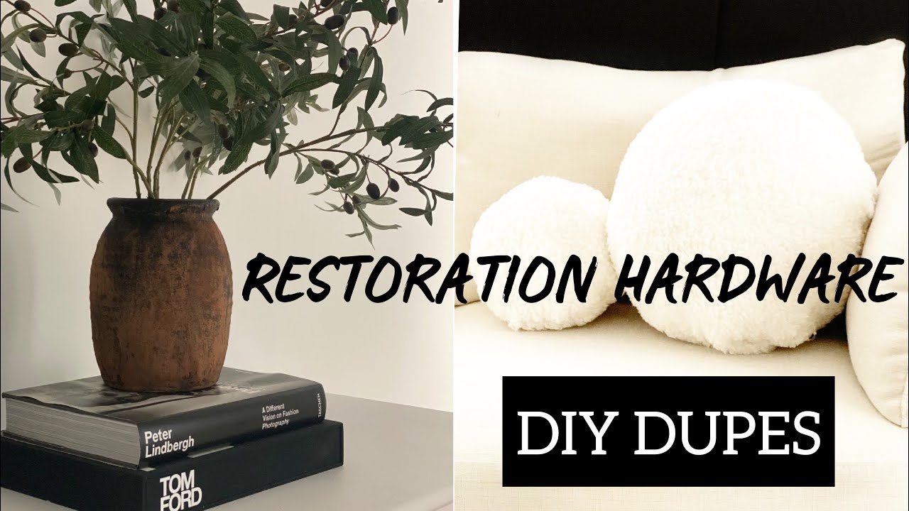 RESTORATION HARDWARE DIY DUPES/ Concrete table, Vessels & Pillows