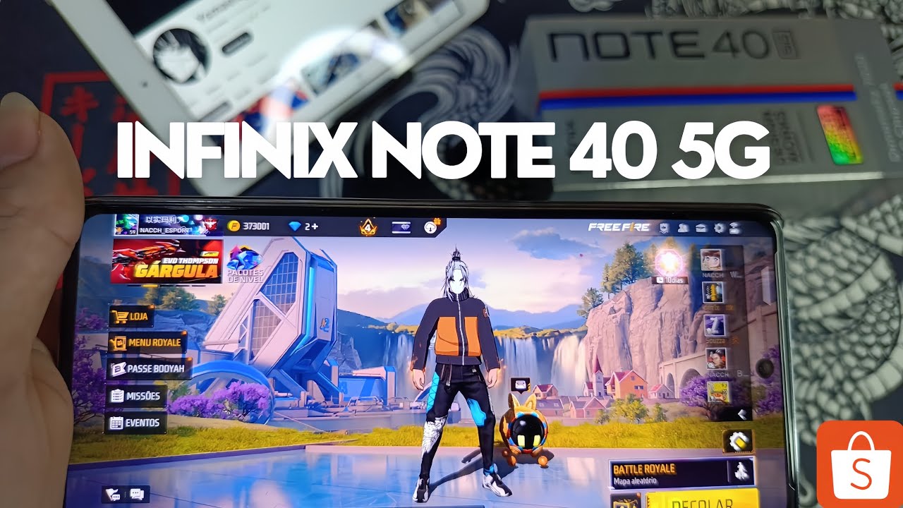 COMPREI O INFINIX NOTE 40 5G EDIÇÃO BMW NA SHOPEE + TESTE NO FF.