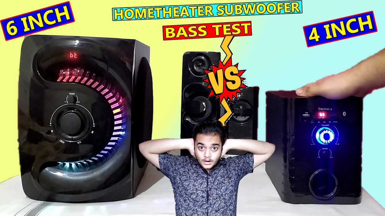 6 inch SUBWOOFER V/s 4 inch SUBWOOFER HomeTheater BASS TEST | COMPARISION | Konsa accha hai | HINDI