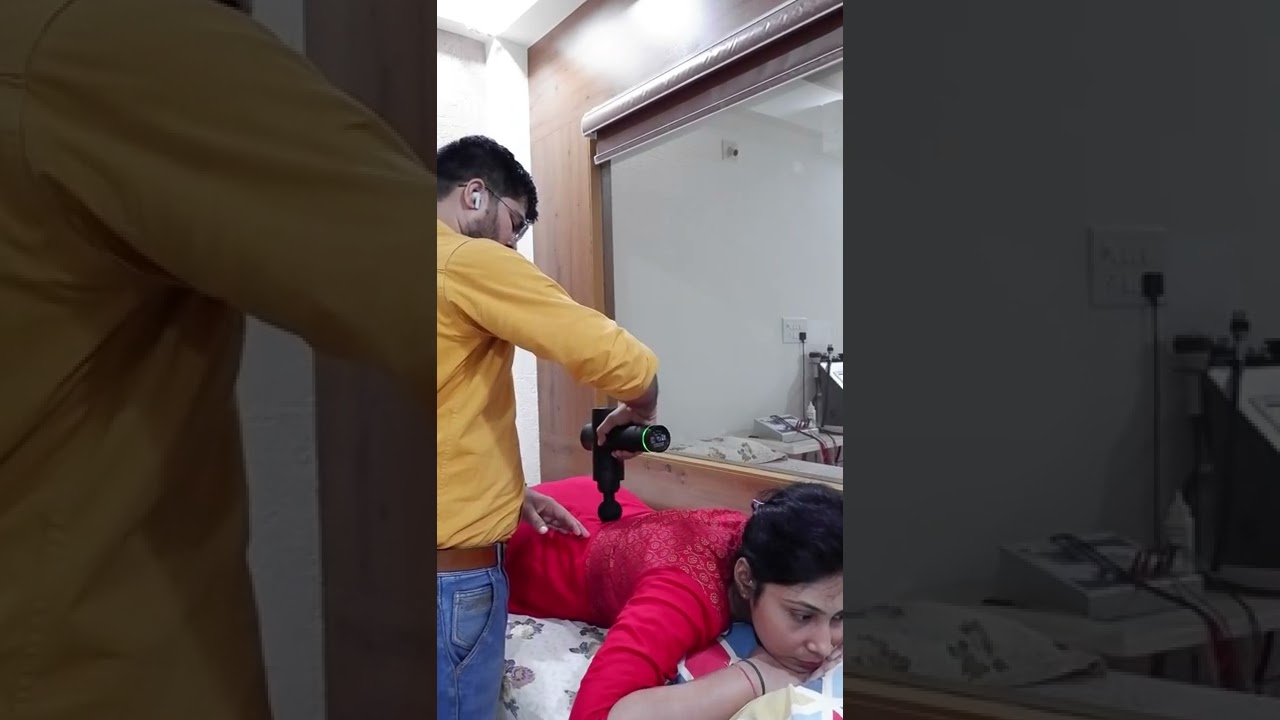 Back Pain Relief With Massage Gun  #shorts
