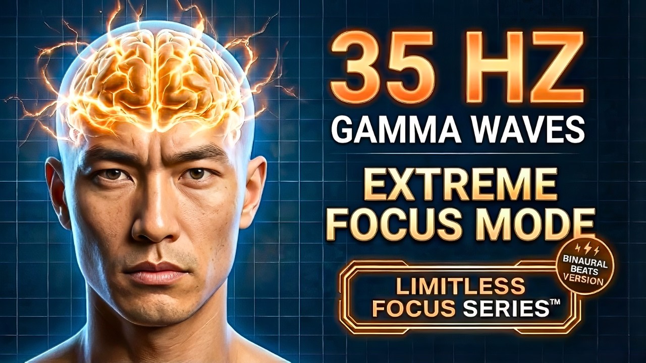 35 Hz Gamma Waves Binaural Beats | Extreme Focus Mode | Limitless Focus Series™