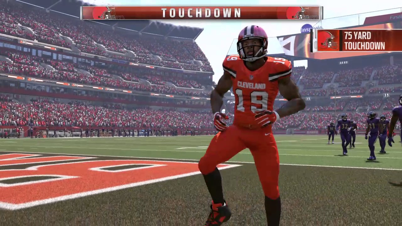 Corey Coleman juked two players with one juke for a 75yd TD!!| Madden Nfl 17