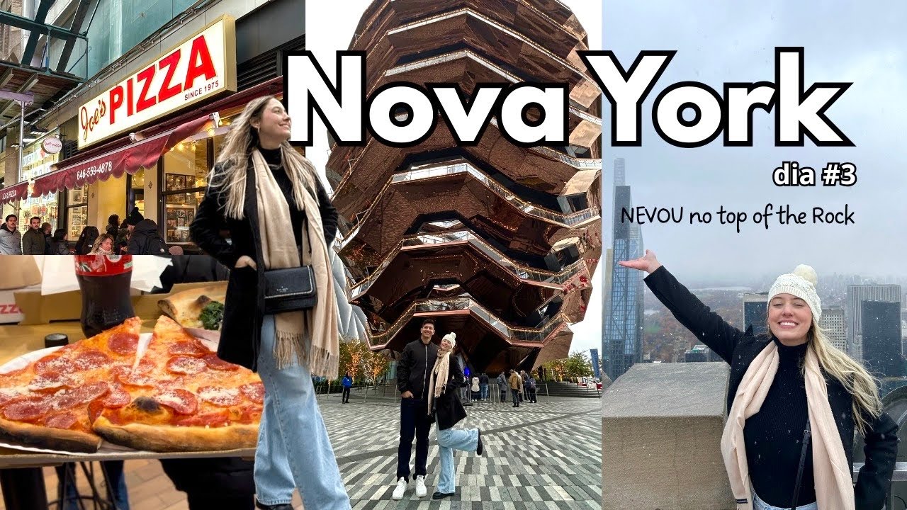 Roteiro em Nova York | neve no Top Of The Rock, Joe's Pizza, The Vessel e muito mais...