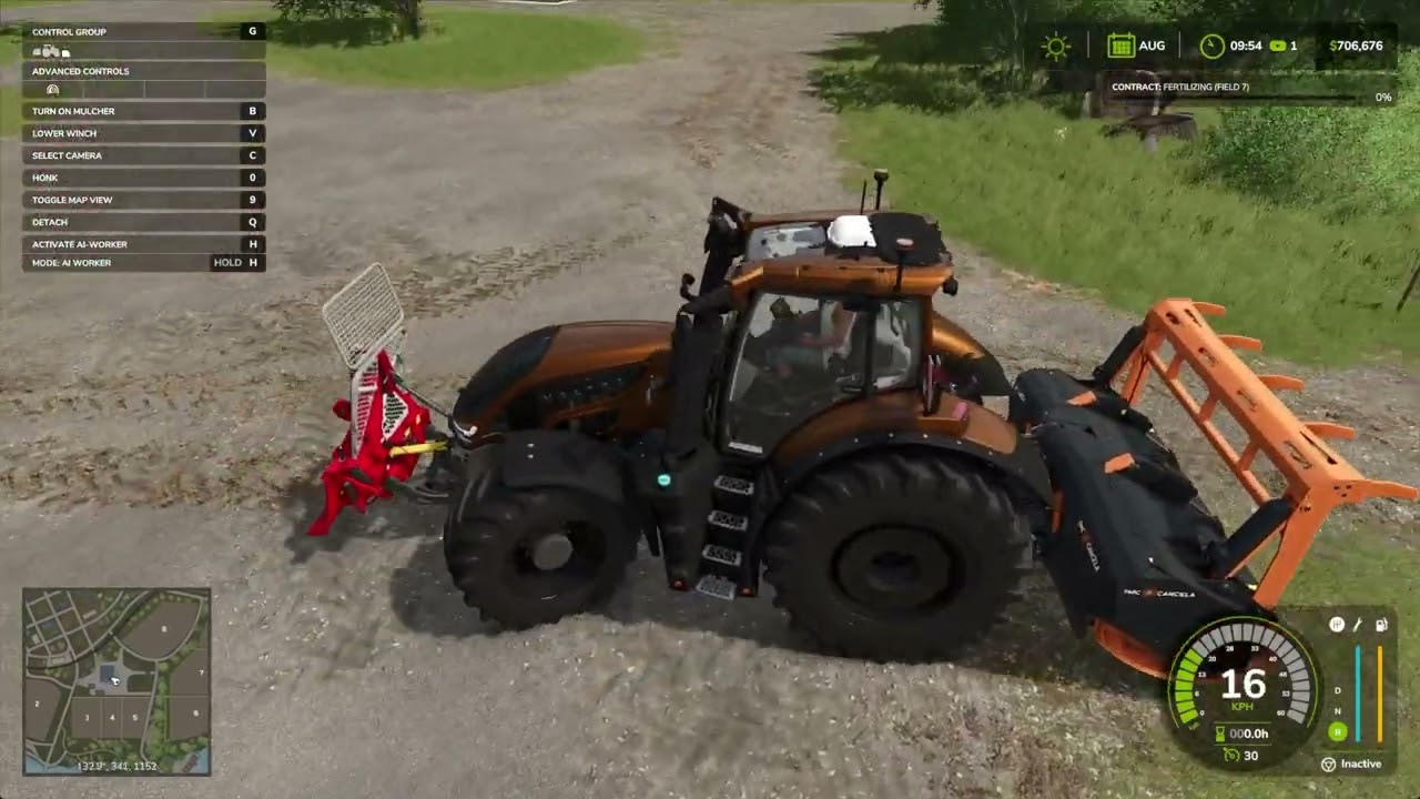 Farming Simulator 25 - How to Cut A Big Tree and remove big stump (Guide)