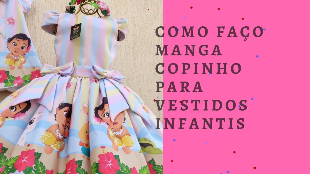 Como fazer manga copinho vestido infantil.