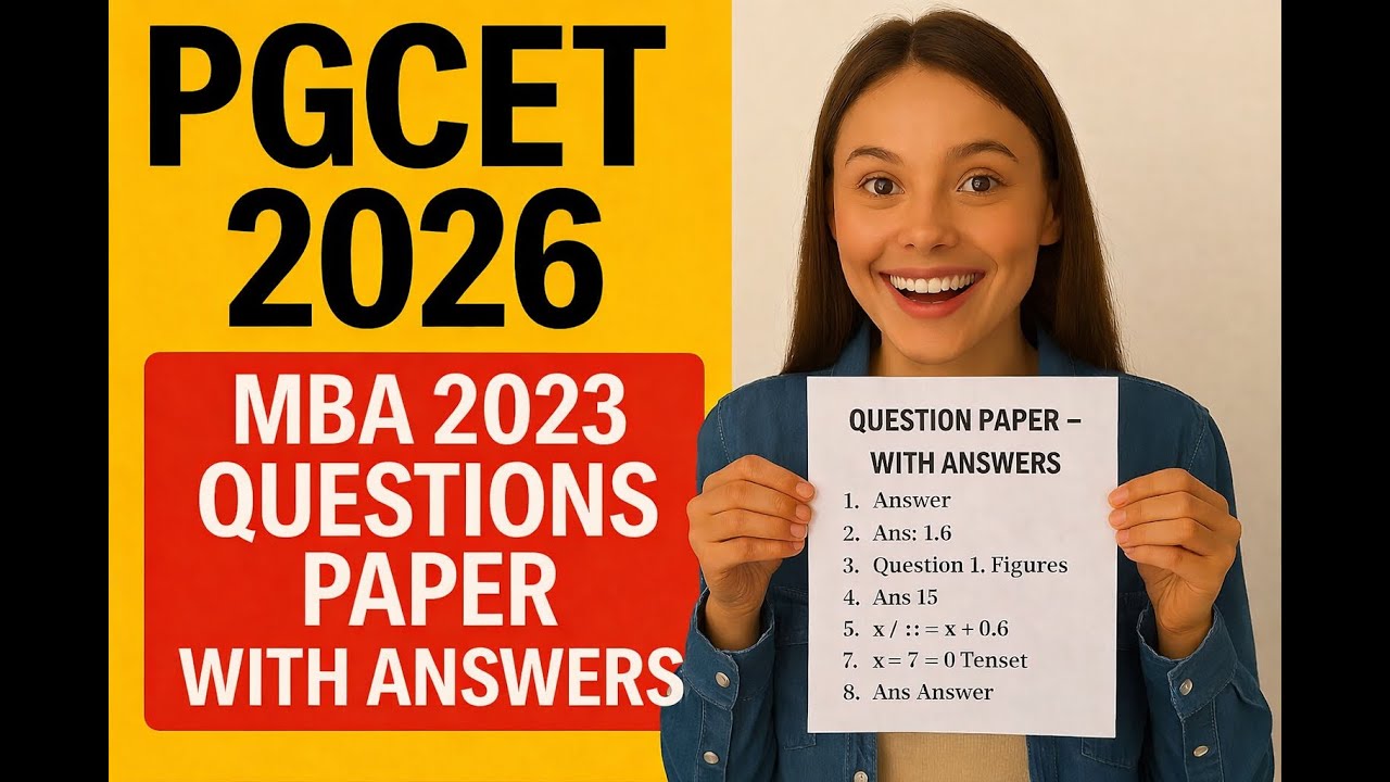 PGCET 2026 | MBA 2023 Question Paper with Answer - Important