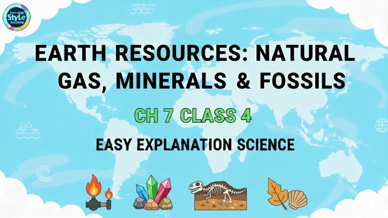 Earth Resources: Natural Gas, Minerals & Fossils | Class 4 Science Chapter 7 | Easy Explanation