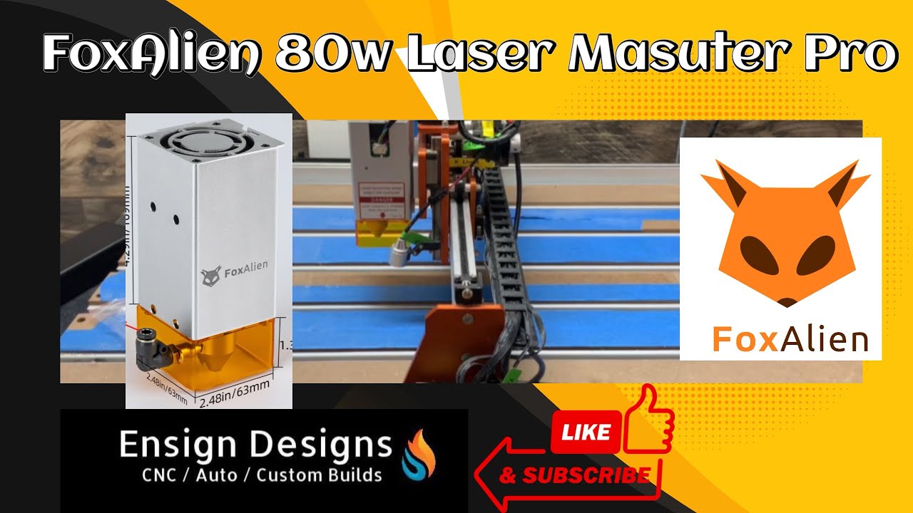 FoxAlien 80w Diode Laser on Masuter Pro Install and Test  @foxalien_official  #cnc #foxalien
