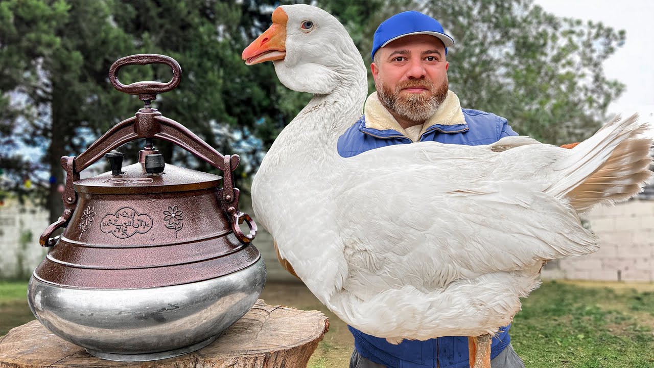 Я приготовил ОГРОМНОГО гуся в афганском котле! 🦢🔥