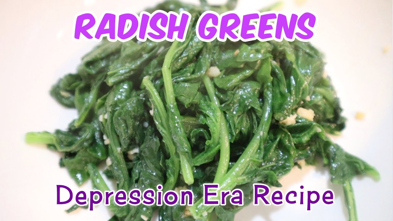Radish Greens Recipes - Depression Era Recipes - Sautéed Radish Greens and Sandwich