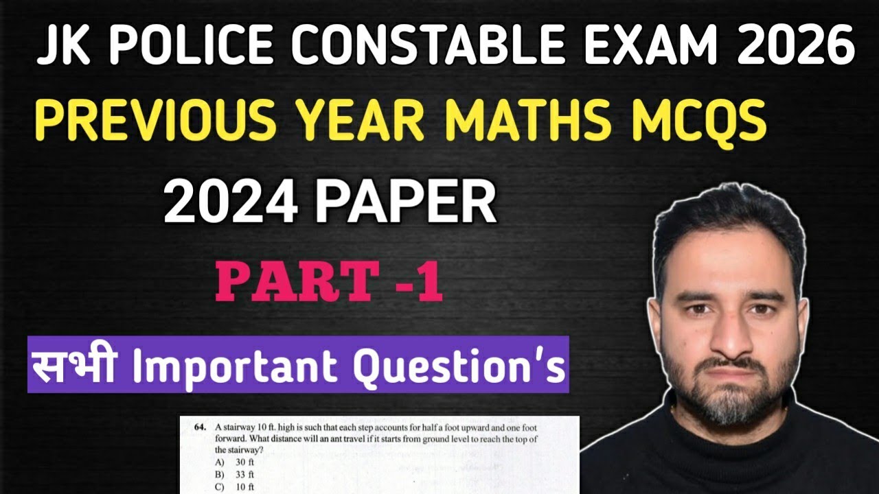 JK Police Constable Previous Year Questions asked in 2024 Exam|Part -1 | | Important Questions