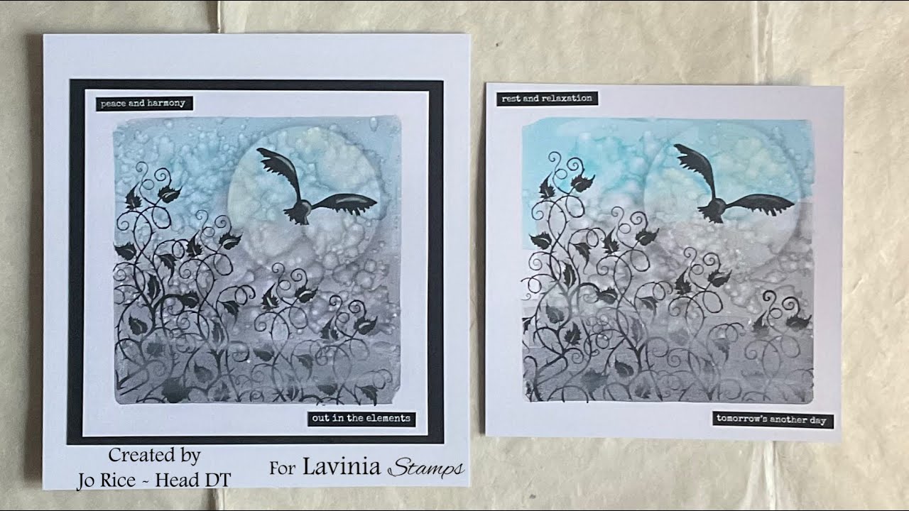 A Misty Morning over the Brambles by Jo Rice #laviniastamps #cardmaking #gelpress