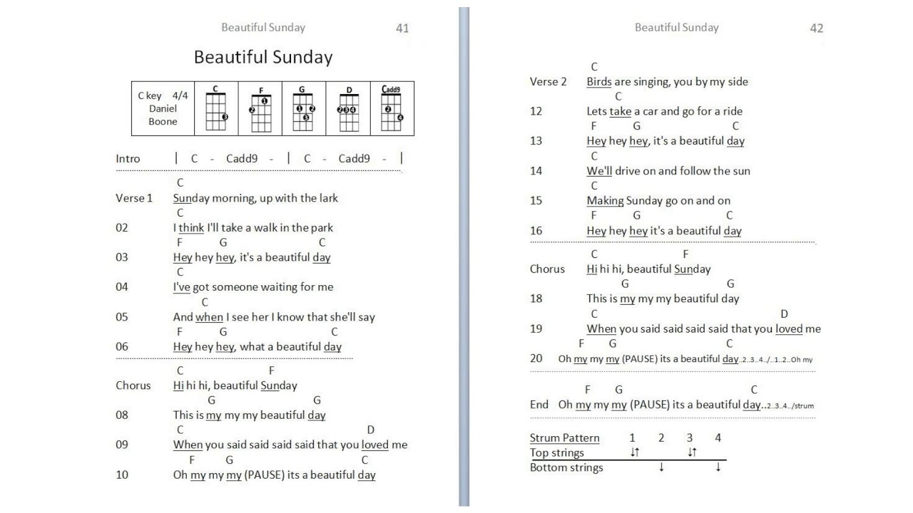 Page 41 - Beautiful Sunday  - C key