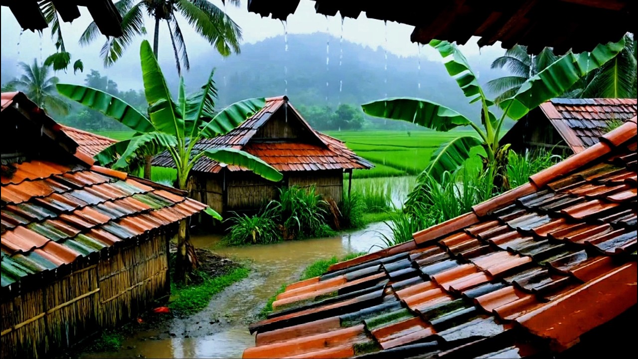 Soothing Rain Ambience from a Peaceful Rural Area Relaxation • Nature Sounds • Sleep Aid