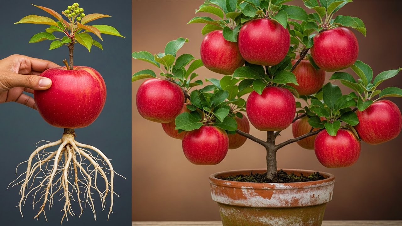 Amazing! Using just one aloe vera plant, you can grow apples that can produce for years