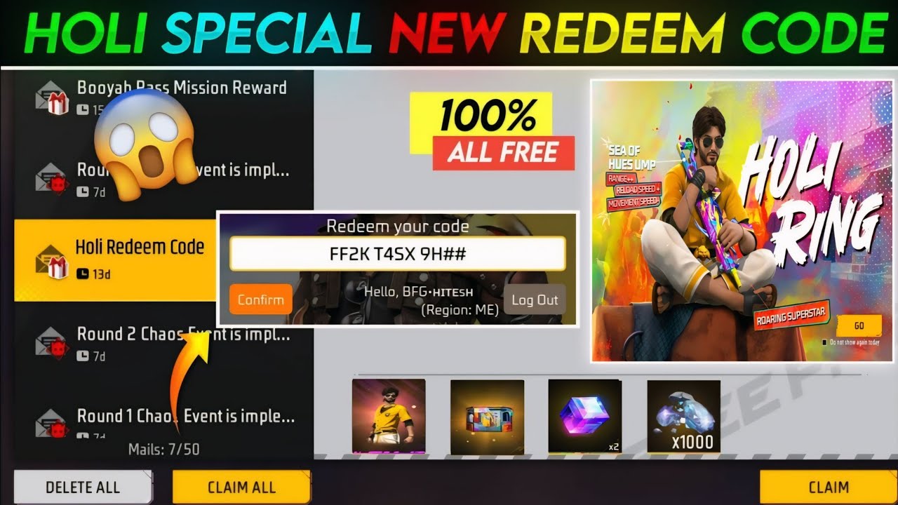FREE FIRE REDEEM CODE TODAY 5 MARCH REDEEM CODE FREE FIRE | FF REDEEM CODE TODAY 5 MARCH